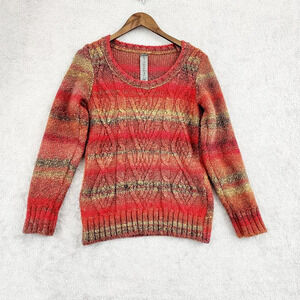 Anthropologie Elsamanda Wool Women's Striped Chunky Sweater L  Crewneck 28CT